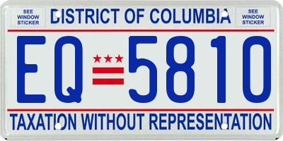 DC license plate EQ5810