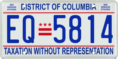 DC license plate EQ5814