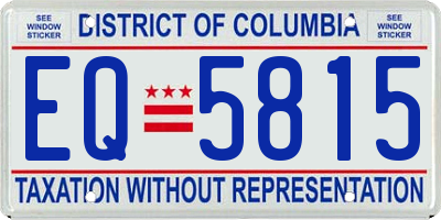 DC license plate EQ5815