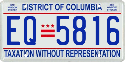 DC license plate EQ5816