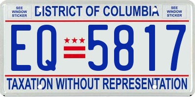 DC license plate EQ5817