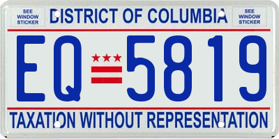 DC license plate EQ5819