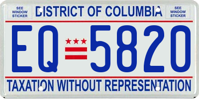 DC license plate EQ5820