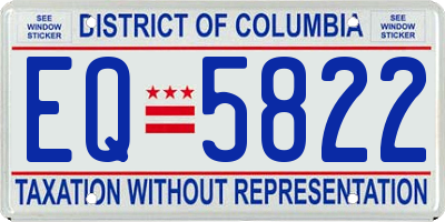 DC license plate EQ5822
