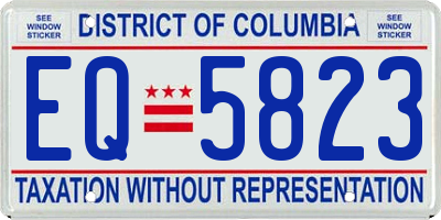 DC license plate EQ5823
