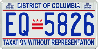 DC license plate EQ5826