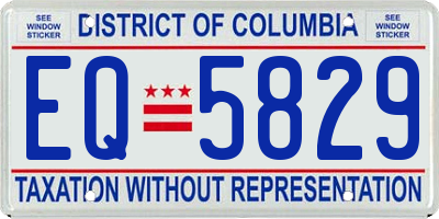 DC license plate EQ5829