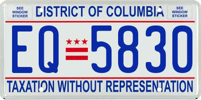 DC license plate EQ5830