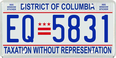 DC license plate EQ5831