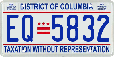 DC license plate EQ5832