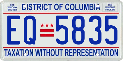 DC license plate EQ5835