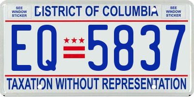 DC license plate EQ5837