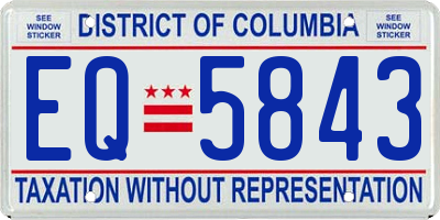 DC license plate EQ5843