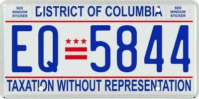 DC license plate EQ5844
