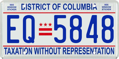 DC license plate EQ5848