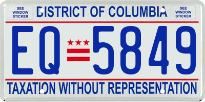 DC license plate EQ5849
