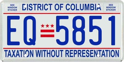 DC license plate EQ5851