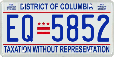 DC license plate EQ5852