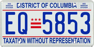 DC license plate EQ5853