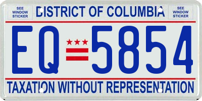 DC license plate EQ5854
