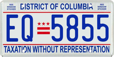 DC license plate EQ5855