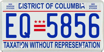 DC license plate EQ5856