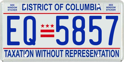 DC license plate EQ5857