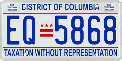 DC license plate EQ5868