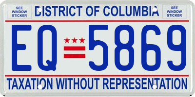 DC license plate EQ5869