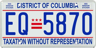 DC license plate EQ5870
