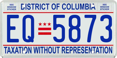 DC license plate EQ5873