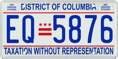 DC license plate EQ5876