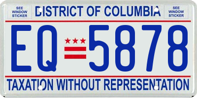 DC license plate EQ5878