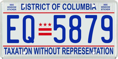 DC license plate EQ5879
