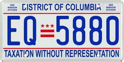 DC license plate EQ5880