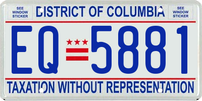 DC license plate EQ5881