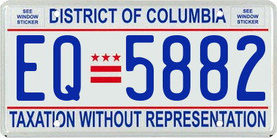 DC license plate EQ5882
