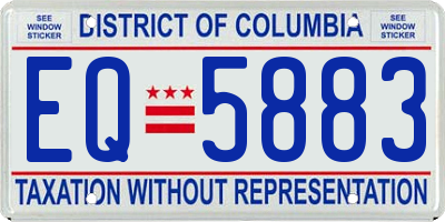 DC license plate EQ5883