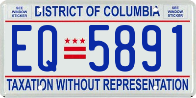DC license plate EQ5891
