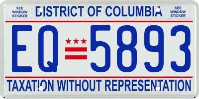 DC license plate EQ5893