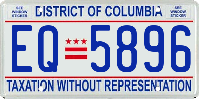 DC license plate EQ5896