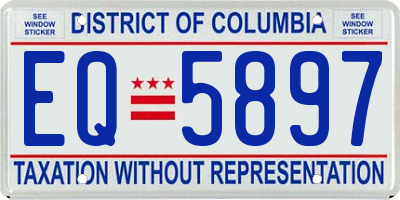DC license plate EQ5897