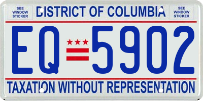 DC license plate EQ5902