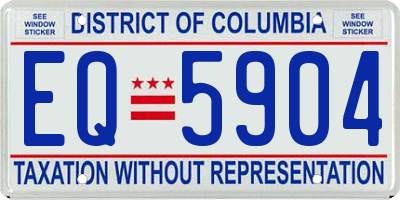 DC license plate EQ5904