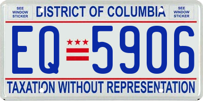 DC license plate EQ5906