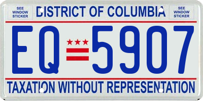 DC license plate EQ5907