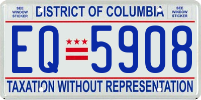 DC license plate EQ5908
