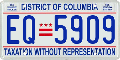 DC license plate EQ5909