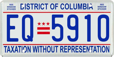 DC license plate EQ5910