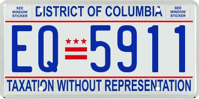DC license plate EQ5911